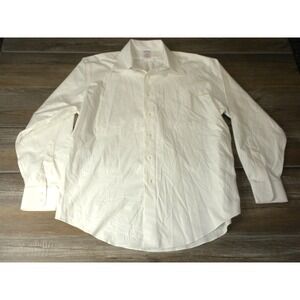 Brooks Brothers Dress Shirt Mens 16.5-35 White Traditional Non Iron Supima Prep